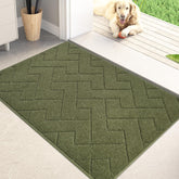 PURRUGS dirt-trapping door mat in sage green at the entryway, catching dirt and moisture.