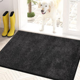 PURRUGS dirt trapping door mat front view with low-profile clearance for easy door swing
