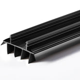 Pushglossy kerf door bottom with fins front view shows a sleek black PVC seal reducing drafts.