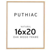 Puthiac 16x20 solid oak frame front view showing natural wood grain and clean lines for warm home decor.