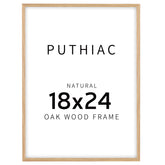Puthiac 18x24 solid oak frame front view for edge-to-edge display.