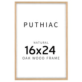 puthiac solid oak frame 16x24 front view showcases natural grain for a warm wall display