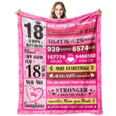 PVDSAVE 18th birthday blanket with a heartfelt message, ideal for gifting.