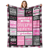 PVDSAVE Grandmother Life Blanket in soft flannel offers cozy warmth on the sofa.