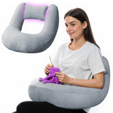 Pyurifai crochet lap pillow back support in a cozy U-shape