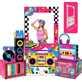 Pzhgoct 80s photo booth backdrop frame enhances group selfies at parties
