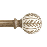 QDWIS Boho wood curtain rod assembly showing adjustable length for windows