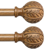 QDWIS boho wood curtain rod set assembly shows adjustable length for windows