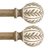 QDWIS weathered wood curtain rod assembly for sturdy window framing