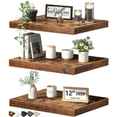 QEEIG 12x16 deep floating shelf on wall for space-saving storage.
