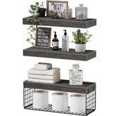 QEEIG over-toilet shelves grey, wall-mounted storage for a tidy bath