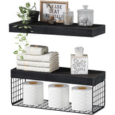 QEEIG bathroom shelves over toilet provide space-saving storage for towels.