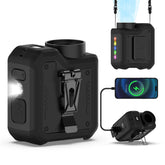 Qerhod 7-in-1 portable turbo fan with belt clip for hands-free cooling