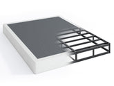 QEROMY 7-inch low-profile box spring frame provides sturdy queen support for a low bed.