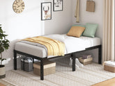 QEROMY Twin XL bed frame sturdy steel structure for lasting support.