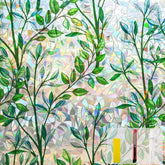 QHYsunshine leaf rainbow privacy film on window with sunlit rainbow effect