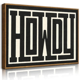 QIYFFBN framed western wall art with Howdy text in black and white for rustic charm.