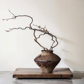 QIANLING Wabi Sabi Rusty Vase, front view, enhances rustic farmhouse decor.