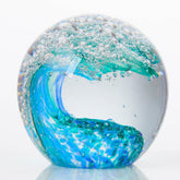 Qianwei ocean waves crystal ball shines in sunlight, ideal desk centerpiece.