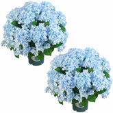 QIANYUN artificial hydrangea bush ready to display in pot for instant indoor decor
