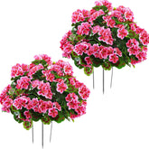 QIANYUN 18-inch geranium topiary brightens the front door with vibrant pink color.