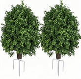 QIANYUN boxwood topiary ball on outdoor porch enhances curb appeal with evergreen charm