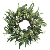Qiexuxing eucalyptus wreath front door with lush greenery enhances curb appeal.
