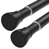 QINGYUN black tension rod extended to 28–48 inches for sturdy window coverage