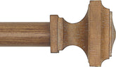 QITERI wood curtain rod 32-88 inch with square finial enhances decor versatility.