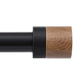 QITERI wood curtain rod assembly showing adjustable length for versatile window fits.