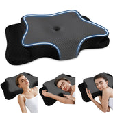 QIUBABYO cervical pillow provides neck support for better spinal alignment during sleep.