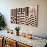 qmmp modern wooden wall sculpture oak mountain focal point for living room