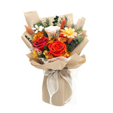 QOEAZY preserved rose bouquet in a gift box, ready for gifting.