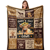 Qotuty Highland Cow Blanket shows soft throw fabric for cozy warmth