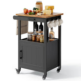 QSUN kitchen island on wheels with drawer and cabinet for flexible prep space
