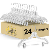 Quality Hangers crystal clear hangers 24 pack for neat closet organization