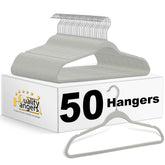 Quality Hangers slim plastic hanger with 360Β° swivel hook for easy clothes access.