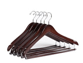 Quality Hangers wooden hangers with mahogany finish for elegant wardrobes
