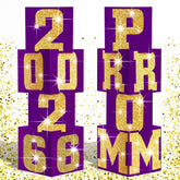 Queekay prom column assembly shows sturdy purple and gold backdrop for photos