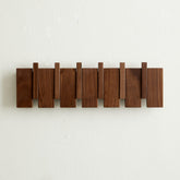 QUELLANCE wood coat rack wall mount front view showcases versatile entryway organization.