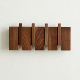 QUELLANCE wooden coat hooks wall-mounted four-hooks closeup for organized entryways