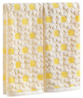 Quera sunflower hand towels with white and yellow design for everyday drying tasks.