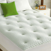 Quietsea bamboo-front topper for breathable, cool sleep.