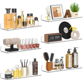 Qukaka 15-inch clear wall shelf in bedroom for neat display and space-saving storage