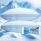 QUTOOL double-sided cooling pillow displaying 360-degree cooling for hot sleepers