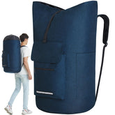 Quovexa laundry backpack front view showing generous capacity