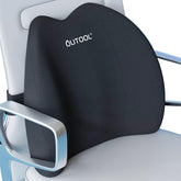 QUTOOL Lumbar Pillow front view showing ergonomic back support for long work sessions.