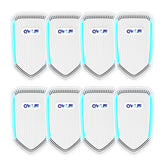 QWUE 8Pack Air Ionizer plugged in, compact purifier neutralizing odors