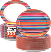 Qyeahkj Mexican fiesta plates set for quick party prep and cleanup.