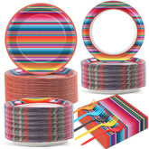 Qyeahkj Mexican plates 9-inch β sturdy disposable dinnerware for easy party cleanup